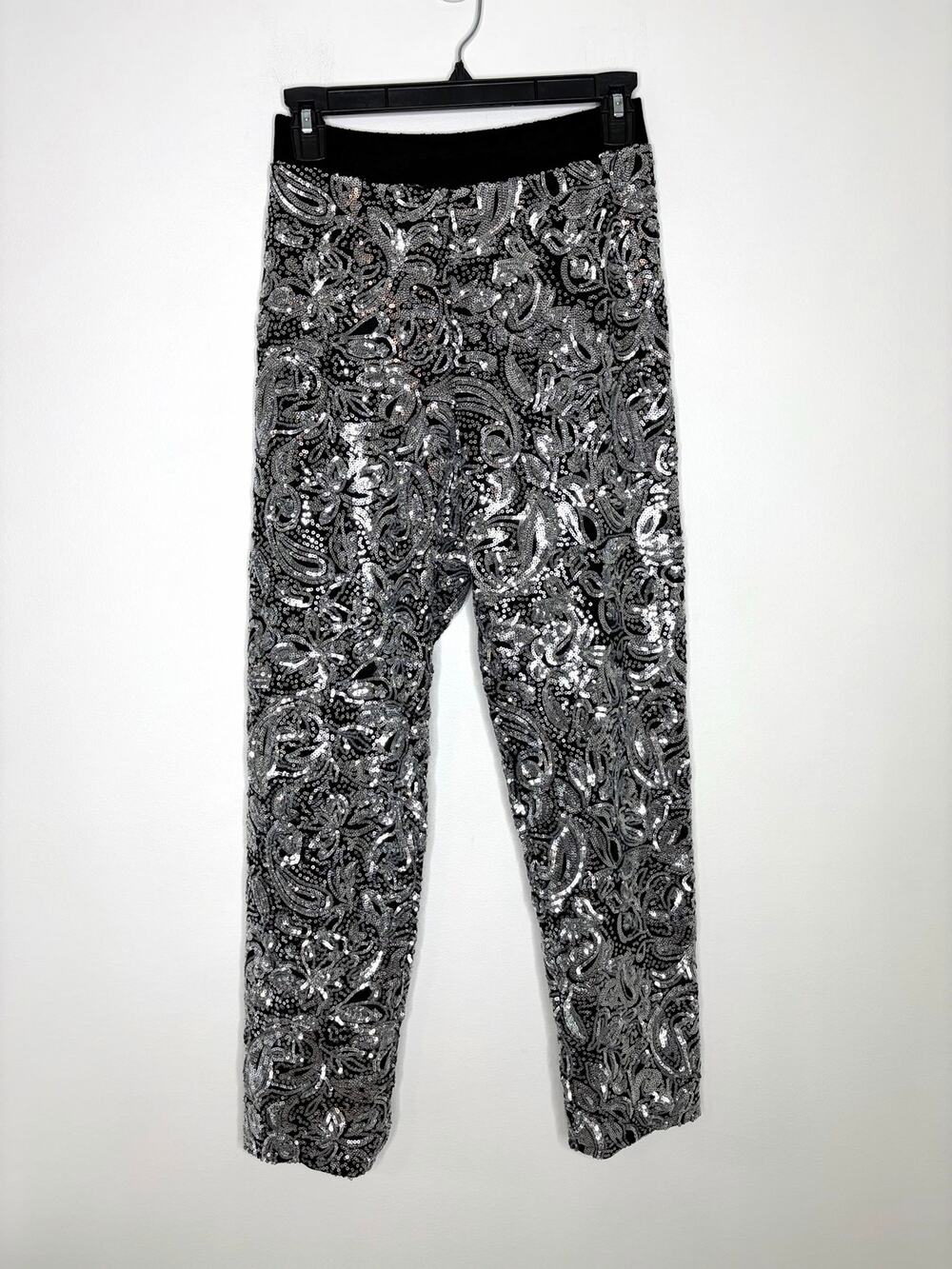 Anthropologie Porridge Pascaline Sequins Silver Pants Women's Sz S Girl's Night